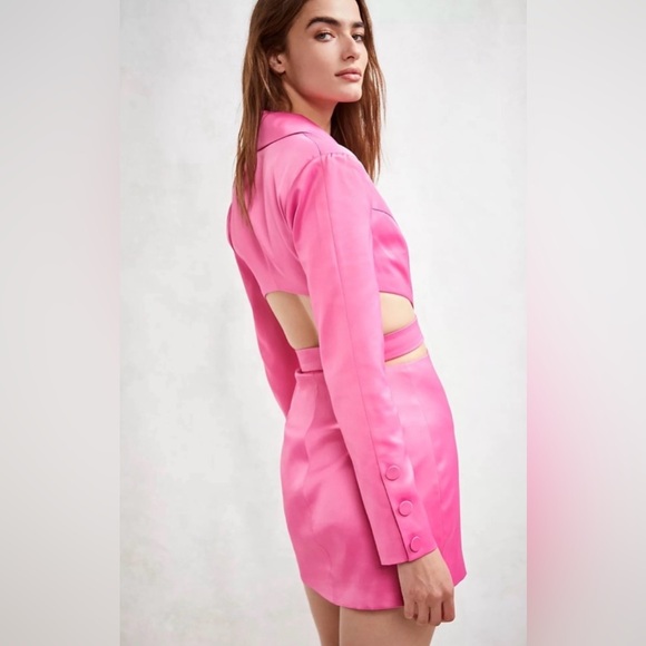 For Love & Lemons Marie Blazer Pink Mini Dress - Picture 6 of 14